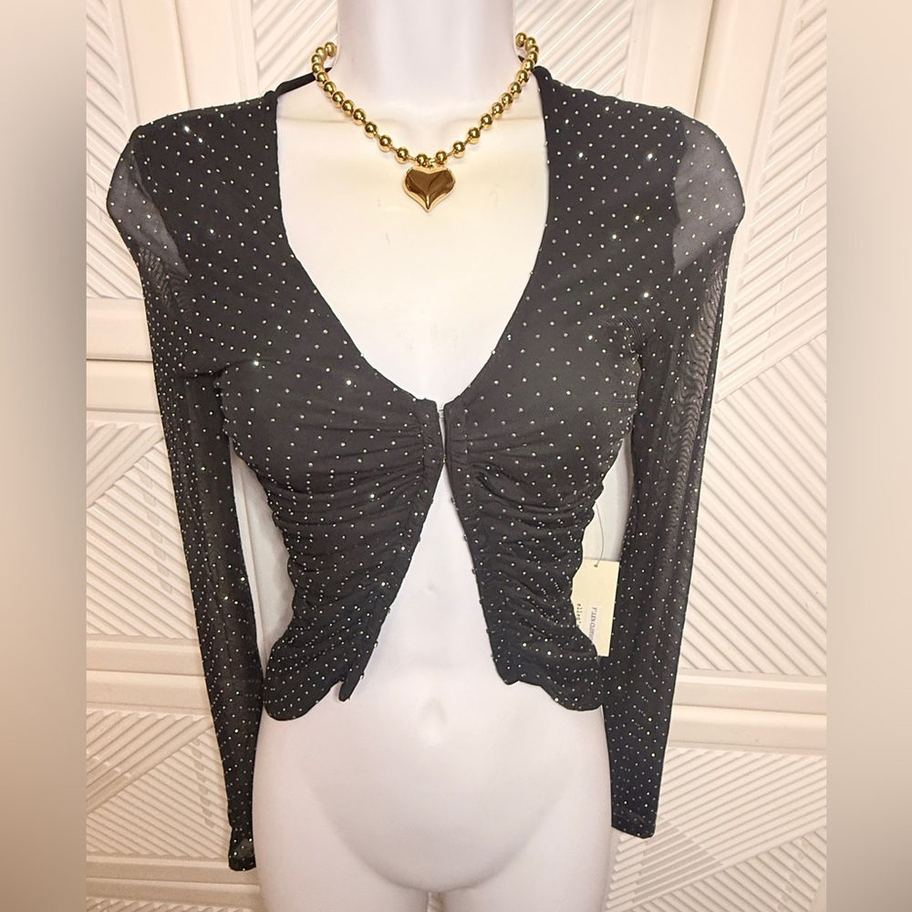Elegant Black with Sparkling stones Women's Top